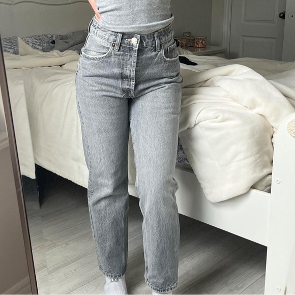 Levi’s Wedgie Straight Leg Grey Black Jeans Size 25 Ankle Length Cotton - Picture 13 of 13